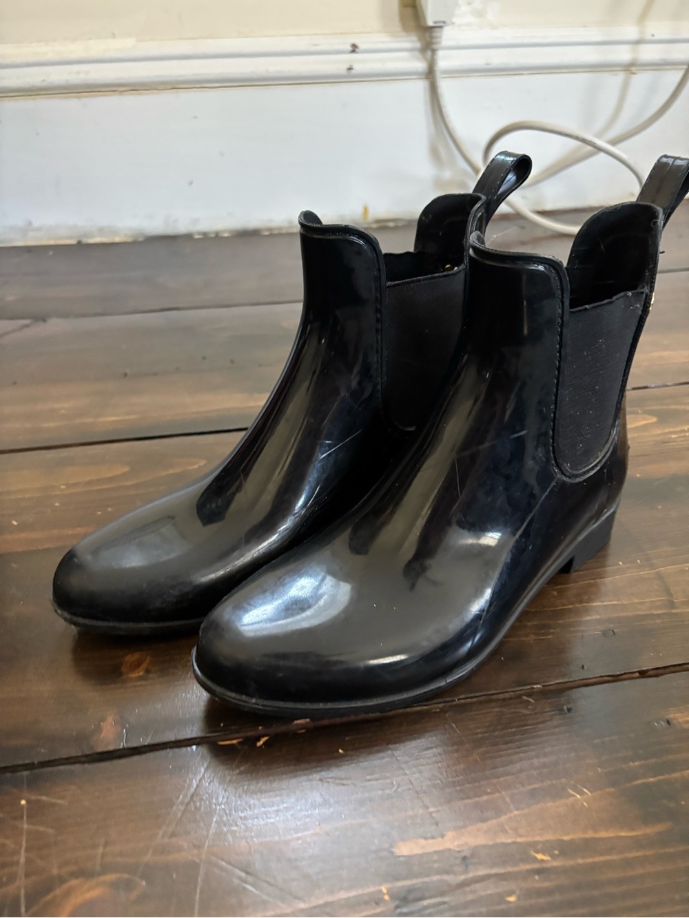 Michael Kors Black Glossy Chelsea Rain Booties